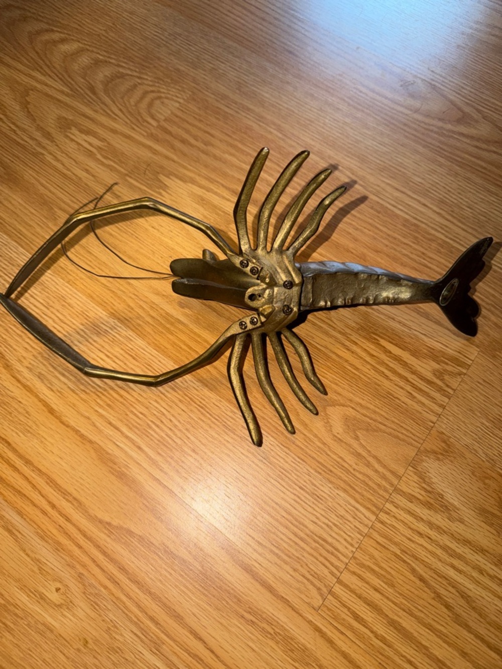 Vintage Brass Lobster Sculpture - Coastal Home Accent - Picture 4 of 6
